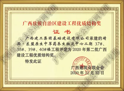 广西建设工程优质结构奖